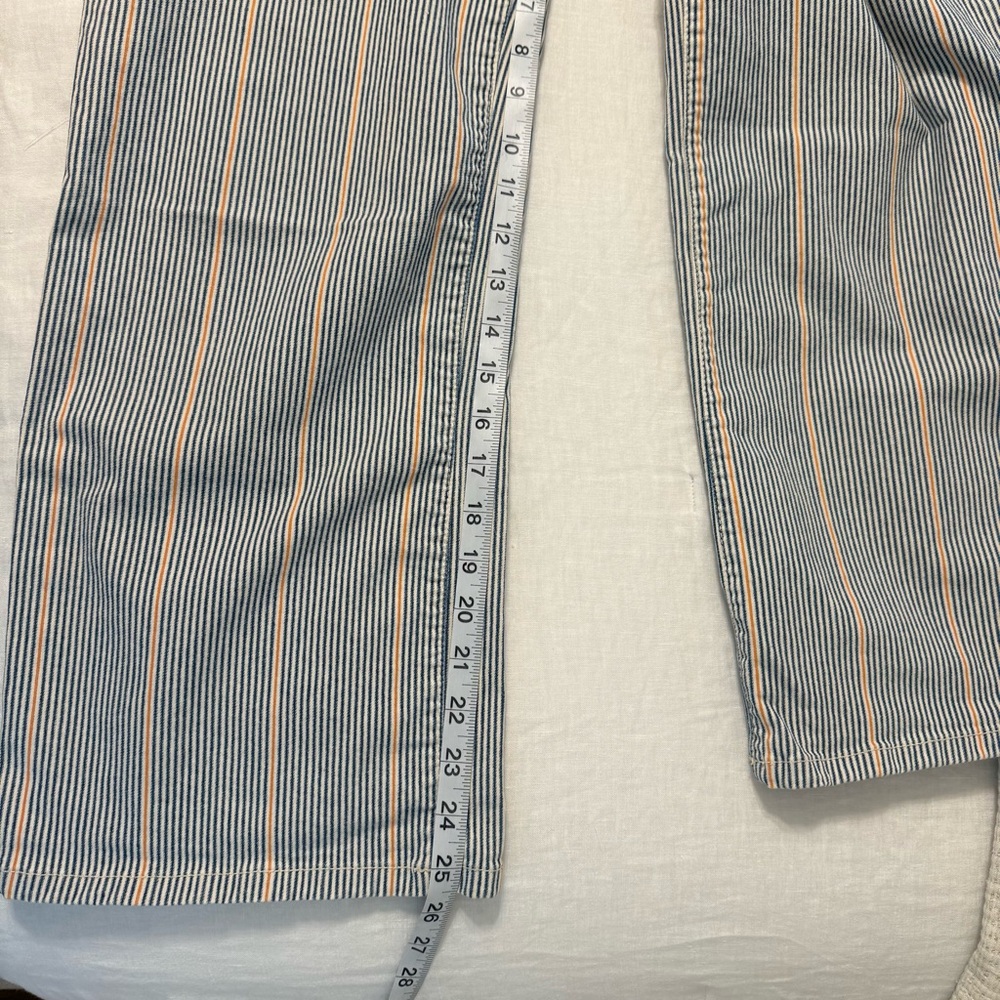 IMPERFECTS Women’s 26 Olah Twill Pants Blue Striped Wide Leg Ankle - Picture 11 of 11